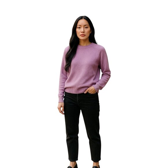 J.Crew Cotton Crewneck Sweater Pink Size XL Minimalist Preppy Coastal Academia - Picture 1 of 14